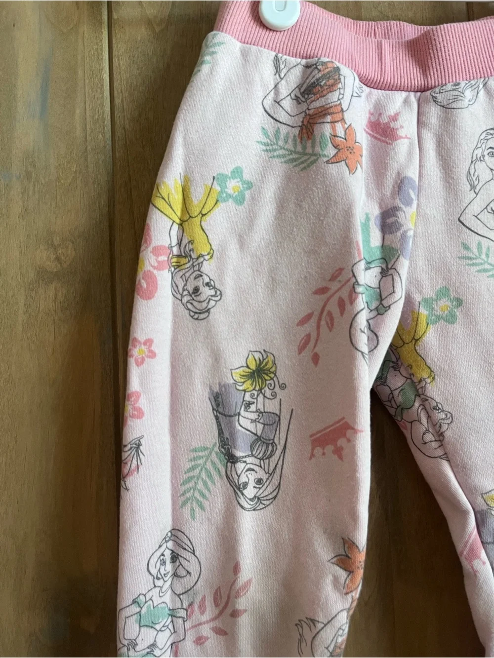 Disney Princess Pink Hooded Zip Top with matching sweat bottoms in size 3T
